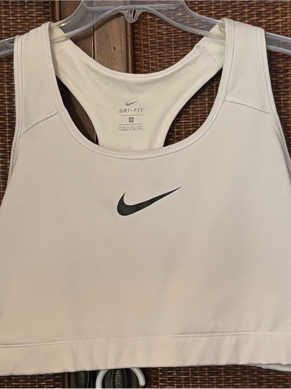 SET OF 2 | 2XL Nike Women’s White Dri-FIT Sports Bra - Supportive Racerback - Picture 2 of 9